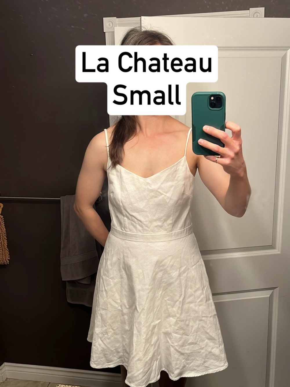 Le Château White Spaghetti sweetheart midi Strap Dress. Small. Lined
